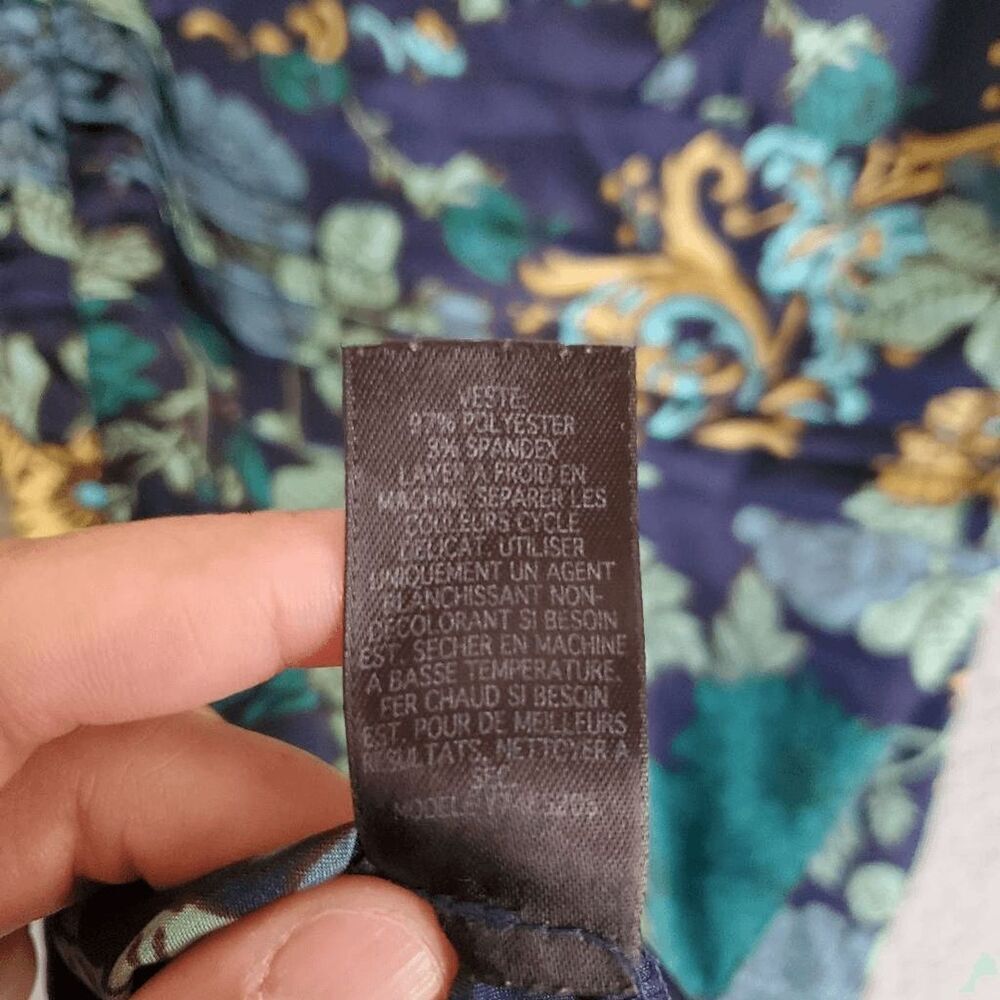 Y2K Guess Women's Silky Side Zip Kimono Style Deep V-Neck Top Small - Picture 7 of 8